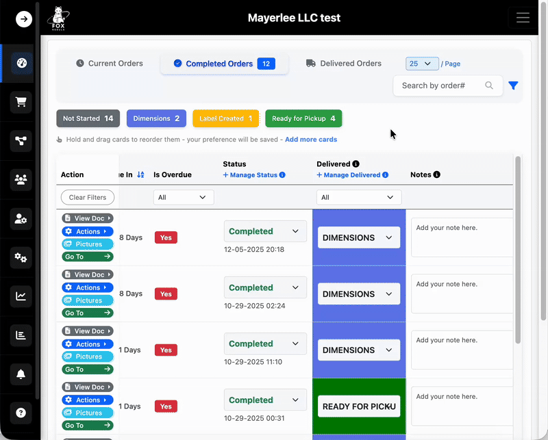 Improved shipping label management