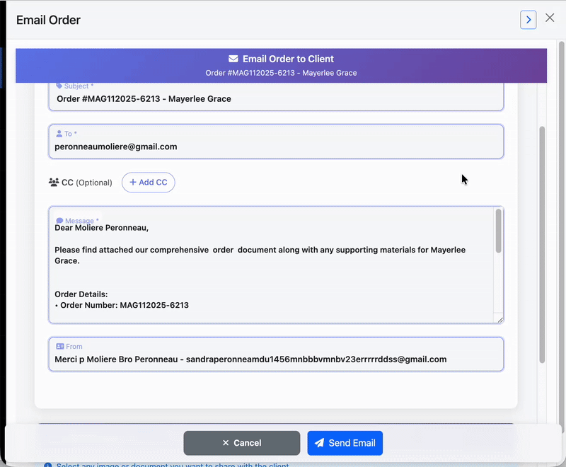Add Cc to Quote/Order Emails
